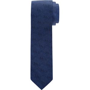 OLYMP smalle stropdas, marineblauw dessin -  Maat: One size