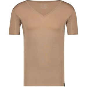 RJ Bodywear Sweatproof T-shirt (1-pack), heren T-shirt met anti-zweet oksels, diepe V-hals, huidskleur -  Maat: XXL