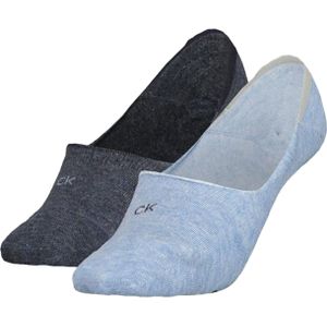 Calvin Klein Footie Low Cut (2-pack), dames onzichtbare sokken, lichtblauw melange -  Maat: 35-38