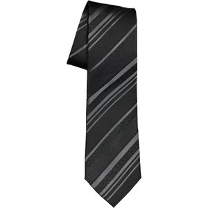 ETERNA stropdas, zwart met grijs gestreept -  Maat: One size