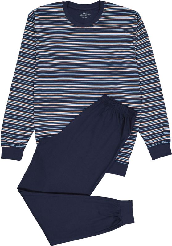 Gotzburg heren pyjama, blauw gestreept