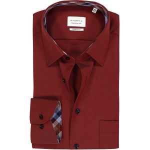 ETERNA - Modern Fit - Overhemd - Donkerrood - Strijkvrij