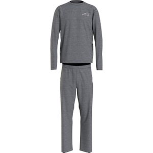 Tommy Hilfiger heren pyjama O-hals, PJ Set jersey, grijs - Maat: S