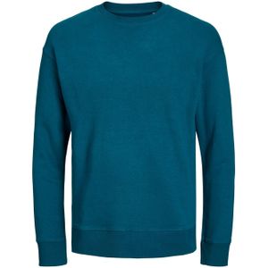 JACK & JONES Star basic sweat crew neck regular fit, heren sweatshirt katoenmengsel met O-hals, middenblauw