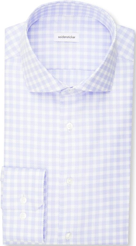 Seidensticker slim fit overhemd, popeline, blauw geruit