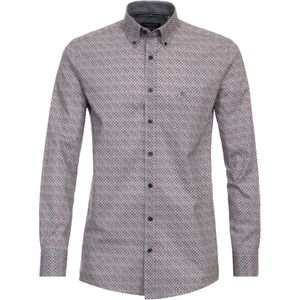 CASA MODA Sport comfort fit overhemd, popeline, rood dessin