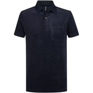 Profuomo slim fit heren polo, navy blauw -  Maat: L