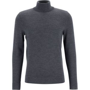 Calvin Klein coltrui wol, antraciet grijs melange -  Maat: S