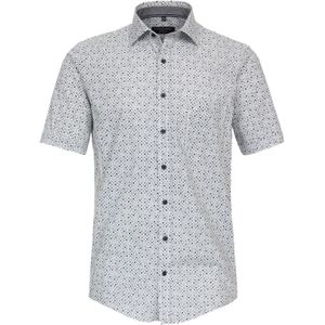 CASA MODA Sport casual fit overhemd, korte mouw, popeline, blauw dessin