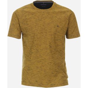CASA MODA comfort fit heren T-shirt, geel dessin -  Maat: XL