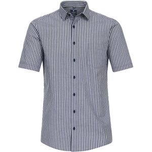 3 voor 99 | Redmond comfort fit overhemd, korte mouw, popeline, blauw gestreept