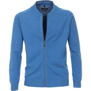 CASA MODA heren vest katoen, met rits, kobalt blauw