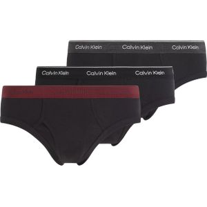 Calvin Klein Hipster Briefs (3-pack), heren slips, zwart met gekleurde tailleband -  Maat: M