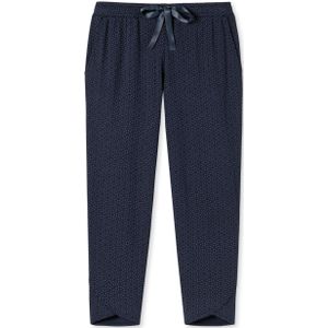 SCHIESSER Mix+Relax nachtkleding dames, dames jersey broek 3/4-lengte tulpenzoom nachtblauw bedrukt