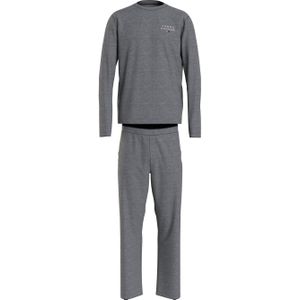 Tommy Hilfiger heren pyjama O-hals, PJ Set jersey, grijs -  Maat: S