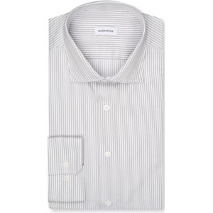 Seidensticker slim fit overhemd, popeline, grijs gestreept