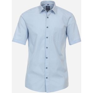 3 voor 99 | Redmond comfort fit overhemd, korte mouw, popeline, blauw dessin 51/52
