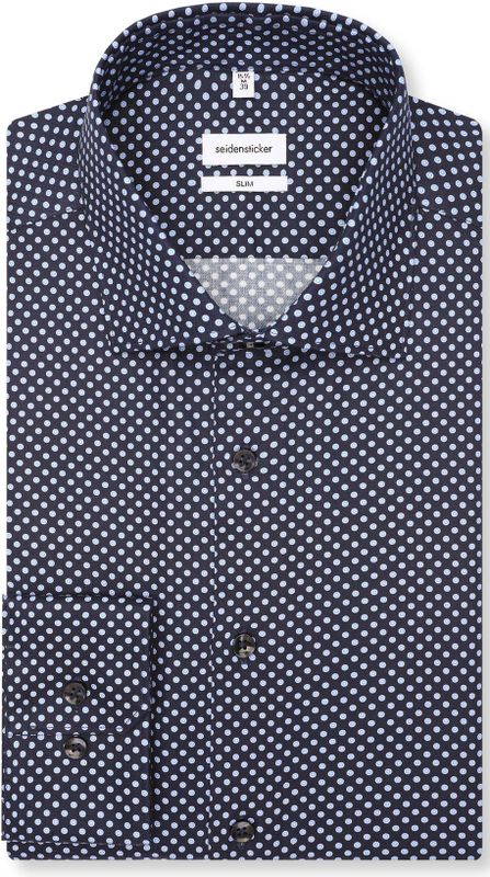 Seidensticker x-slim fit overhemd, popeline, blauw dessin