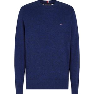 Tommy Hilfiger heren pullover katoen, Pima Org Ctn Cashmere Crew Neck, blauw