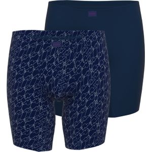 Ceceba heren boxer extra lang (2-pack), donkerblauw dessin