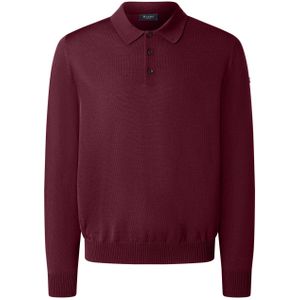 MAERZ Classic Fit heren trui met polokraag wol, bordeaux rood