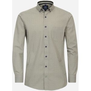 3 voor 99 | Redmond comfort fit overhemd, popeline, geel dessin