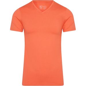 RJ Bodywear Pure Color T-shirt (1-pack), heren T-shirt met V-hals, koraal -  Maat: M