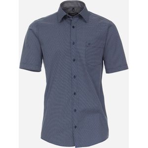 CASA MODA Sport comfort fit overhemd, korte mouw, popeline, blauw dessin 37/38