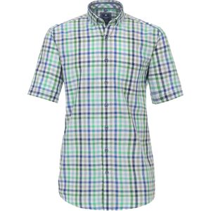 3 voor 99 | Redmond comfort fit overhemd, korte mouw, popeline, groen geruit