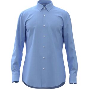 BOSS Hank-s slim fit overhemd, structuur, blauw 46