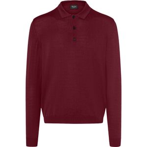 MAERZ Classic Fit heren trui met polokraag wol, wijnrood