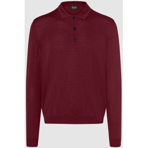 MAERZ Classic Fit heren trui met polokraag wol, wijnrood