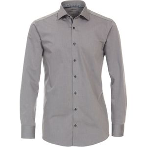 VENTI - Modern Fit - Overhemd - Grijs - Strijkvriendelijk