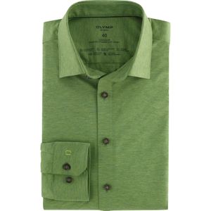 OLYMP 24/7 No. 6 Six super slim fit overhemd, tricot, kristalgroen