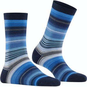 Burlington Stripe damessokken, blauw (marine)