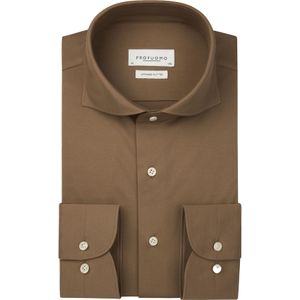 Profuomo slim fit heren overhemd, jersey, camel