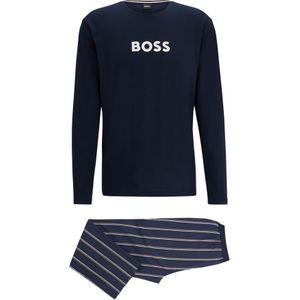 BOSS Long Set, heren lounge set, blauw dessin