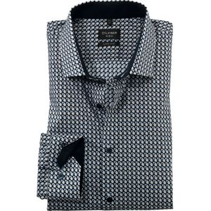 OLYMP No. 6 Six super slim fit overhemd, popeline, natuur dessin