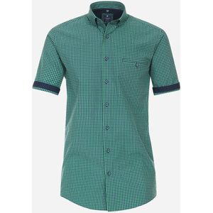 3 voor 99 | Redmond modern fit overhemd, korte mouw, popeline, groen geruit 41/42
