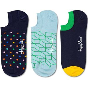 Happy Socks Dot No Show Sock (3-pack), onzichtbare unisex sneakersokken - Unisex - Maat: 41-46
