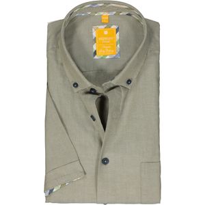 3 voor 99 | Redmond modern fit overhemd, korte mouw, Oxford, groen 45/46