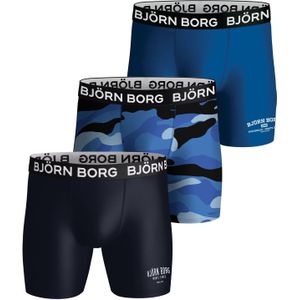 Bjorn Borg Performance boxers, microfiber heren boxers lange pijpen (3-pack), multicolor -  Maat: XXL