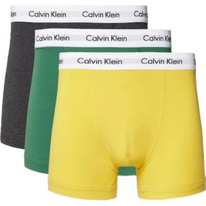 Calvin Klein heren boxers normale lengte (3-pack), antraciet, geel, groen -  Maat: XL