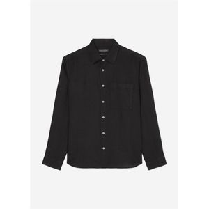 Marc O'Polo regular fit heren overhemd, structuur, zwart 35/36