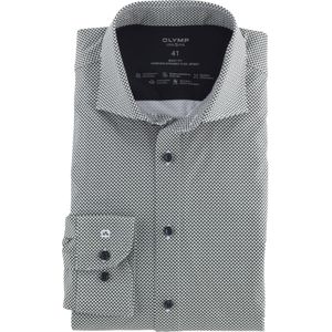 OLYMP 24/7 Level 5 body fit overhemd, tricot, lindegroen dessin