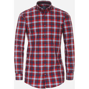 3 voor 99 | Redmond comfort fit overhemd, popeline, rood geruit