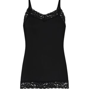 TEN CATE Secrets Lace women spaghetti top met kant (1-pack), dames singlet, zwart -  Maat: M