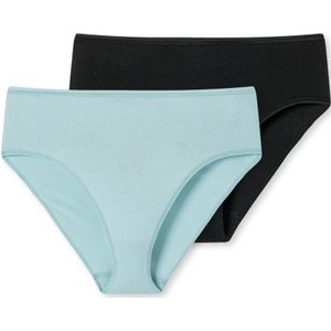 SCHIESSER 95/5 slip (2-pack), dames slipje organisch katoen zwart/lichtblauw