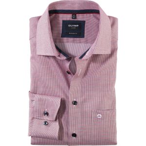 OLYMP Luxor modern fit overhemd, popeline, rood dessin