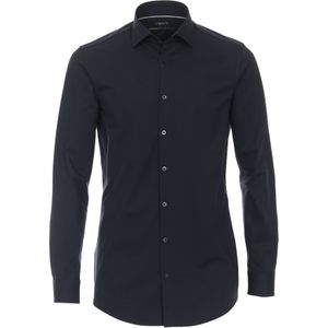 VENTI - Body Fit - Overhemd - Blauw - Strijkvriendelijk